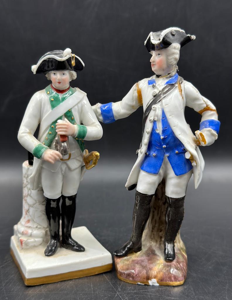 A selection of AF Meissen porcelain military figures - Image 4 of 5