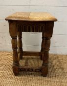 A vintage oak stool or side table (H41cm)