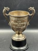 A hallmarked silver trophy, engraved, approximate total weight 275g
