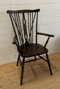 A Windsor stick back arm chair