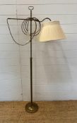 A brass angle poise floor standing lamp (H156cm)
