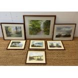 Seven signed landscape water colours by Dennis Morley (B1929)