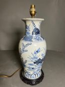 An Oriental style ginger jar lamp base H 38cm