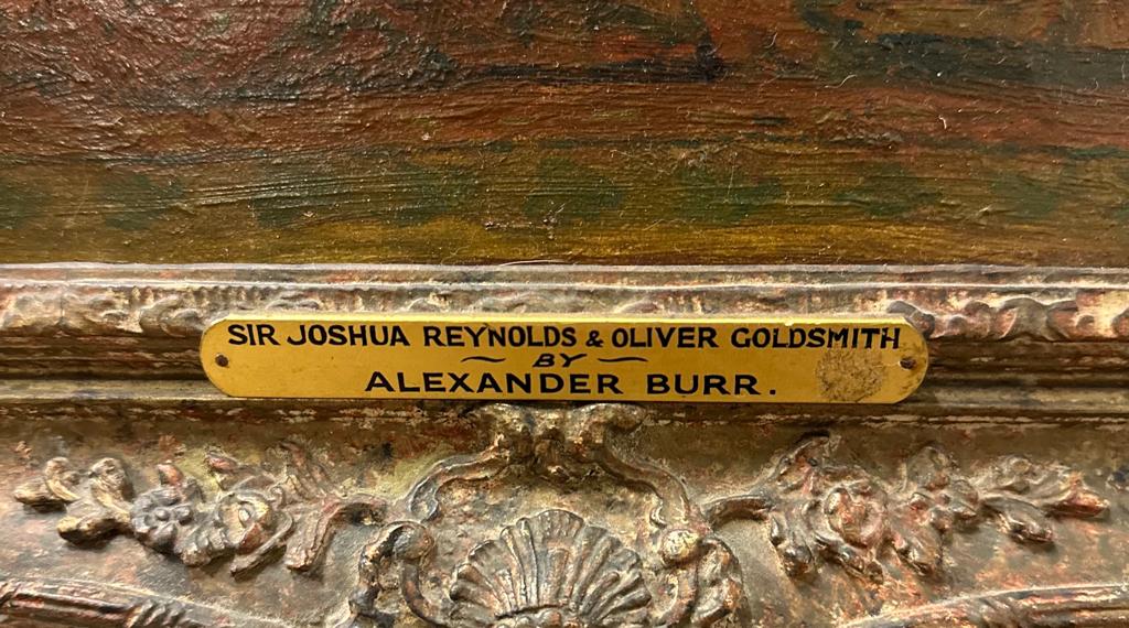 ALEXANDER HOHENLOHE BURR (1836-1899) 'Sir Joshua Reynolds & Oliver Goldsmith' oil on canvas in an - Image 3 of 4