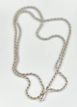 An 18ct, marked 750, white gold necklace, approximate weight 9g