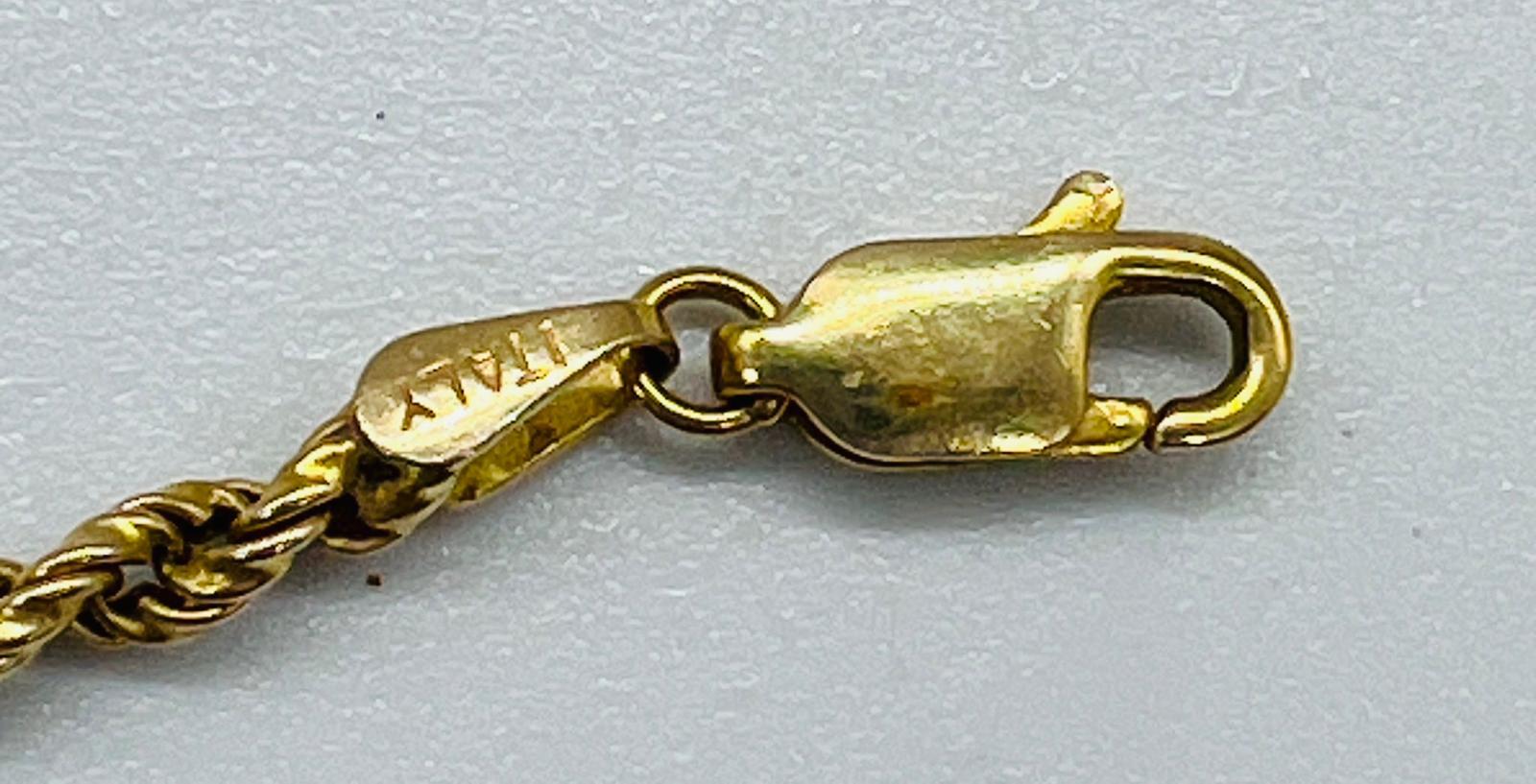 A 14ct gold necklace, Italian and in a rope style, approximate total weight 6.8g - Image 2 of 3