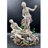 A Meissen group of figures 'Triton Catching' AF