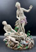 A Meissen group of figures 'Triton Catching' AF