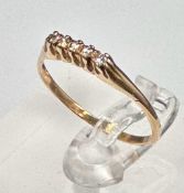 A 9ct gold five stone diamond ring, approximate total weight 1.5g