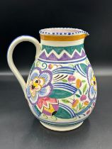 A Poole pottery jug, approximately 20cm H floral pattern decorated by Clarice Heath