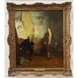 ALEXANDER HOHENLOHE BURR (1836-1899) 'Sir Joshua Reynolds & Oliver Goldsmith' oil on canvas in an