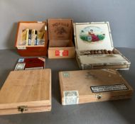 A selection of cigars and cigar boxes