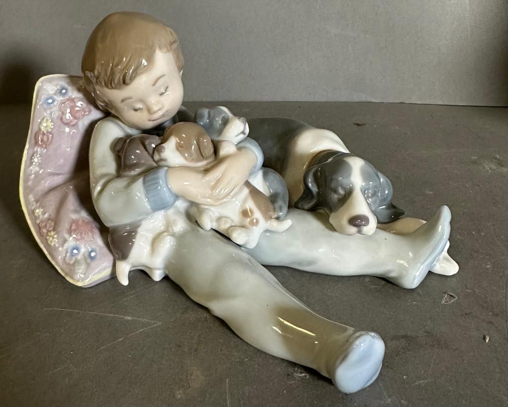 Two golfing Lladro figures and a young boy with puppet - Image 3 of 3