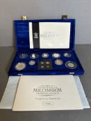 ROYAL MINT; The United Kingdom Millenium Silver Coin Collection, number 02535, in original box
