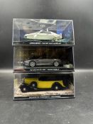 Three boxed James Bond die cast toy cars. lotus Esprit, RollsRoyce silver ghost and an Aston