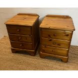 A pair of Ducal bedsides with three drawers (H64cm W46cm D44cm)