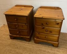 A pair of Ducal bedsides with three drawers (H64cm W46cm D44cm)