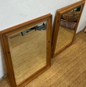 Two pine mirrors 89cm x 64cm
