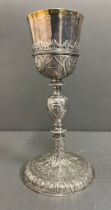 A Fine example of a 17th Century Italian silver chalice, marked for Turin 1615 (Approximate Height