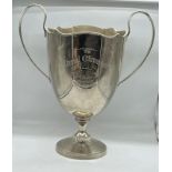 A large white metal trophy "Grand Chamipon Hereford Bull" 1922 (H42cm W39cm)