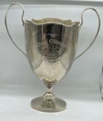 A large white metal trophy "Grand Chamipon Hereford Bull" 1922 (H42cm W39cm)