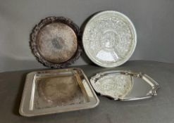 A selection of four items of silverplated ware to include trays etc.