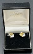 A pair of 18ct gold earrings, in contemporary style, approximate total weight 3g.