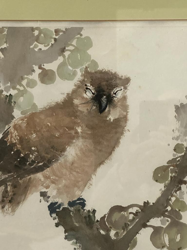 A Japanese print of a Kyosai owl 44cm x 33cm - Image 4 of 4