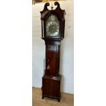 A eight day long case clock, the brass arched dial signed Joseph Smith Bristol, with a silver