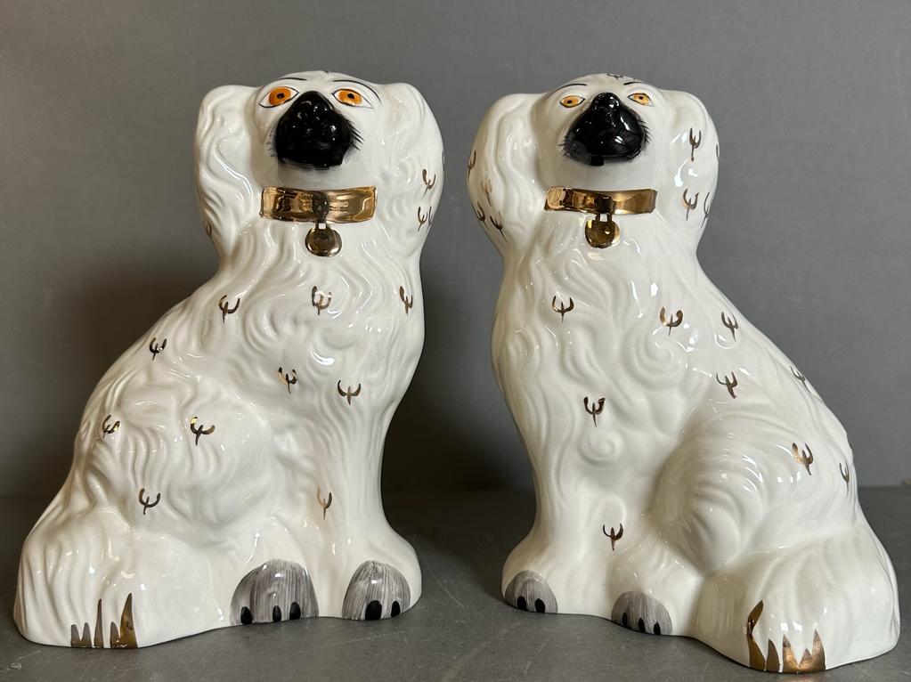 Pair of Staffordshire china dogs