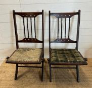 Two 19th century spindle back folding chairs