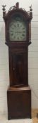 An eight day flame mahogany inlaid long case clock by Phillip Joplin of Chesterlestreet with eagle