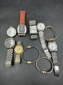 A selection of watches, various makers, conditions and styles to include: Kenneth Cole, Seiko,