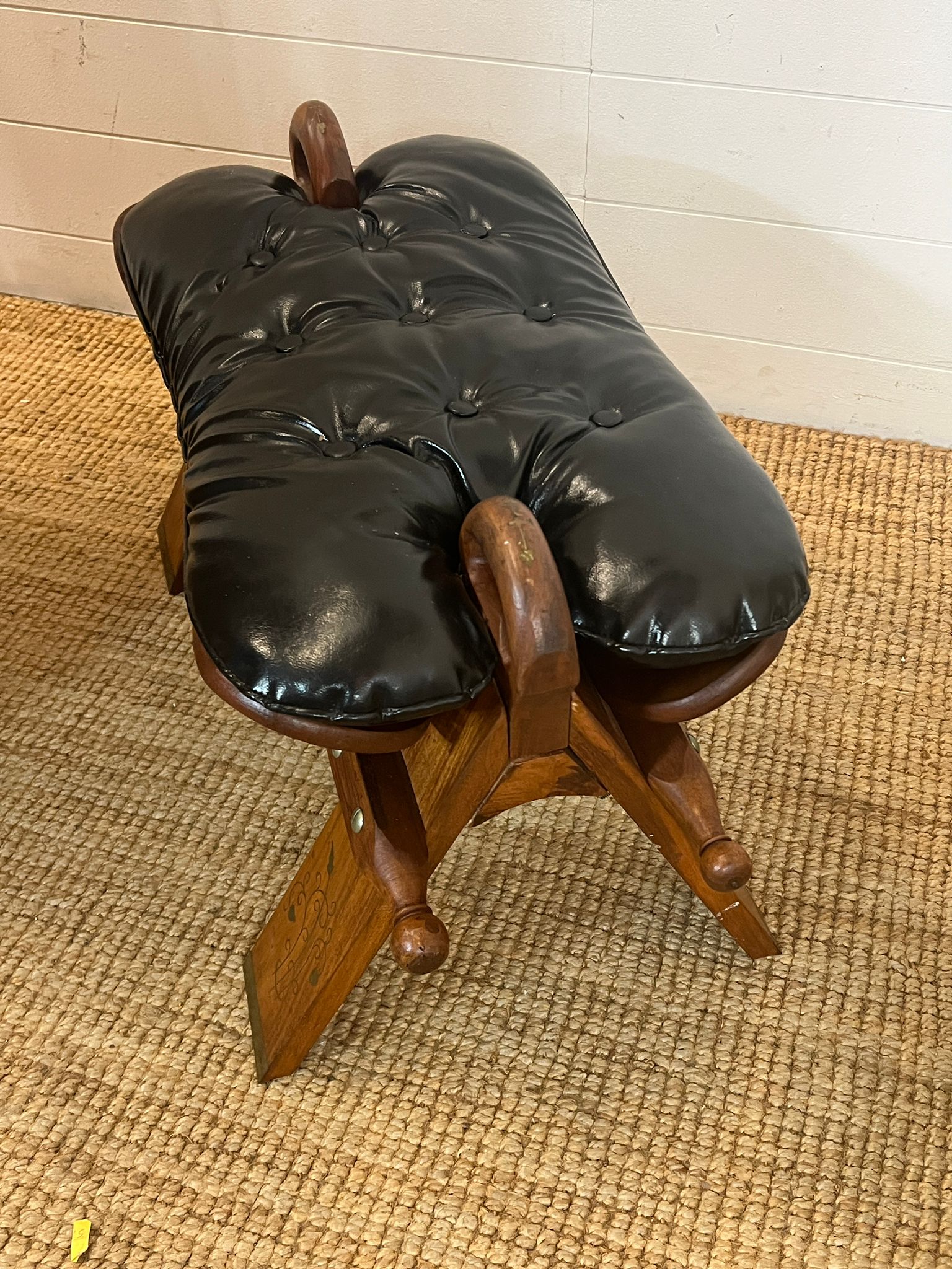 A camel saddle stool (H40cm W62cm D39cm) - Image 3 of 3