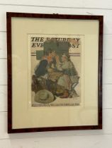 A framed front cover of The Saturday Evening Post by Norman Rockwell dated May 23 1930