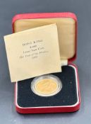 Hong Kong $1000 Lunar Year Coin The Year of The Monkey 1980 22ct gold and approximately 15.98g and