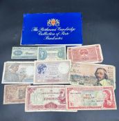 A small selection of banknotes and The Rothmans Cambridge Collection of Rare Banknotes.