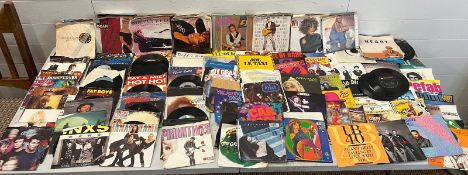 A large collection of records all 45's of 70's 80's, pop, rock and soul music approx 200 various