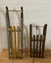 Two vintage Bentwood sledges