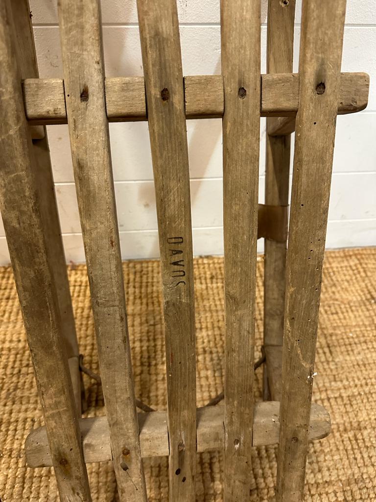 Two vintage Bentwood sledges, one stamped "Davos" - Image 2 of 3