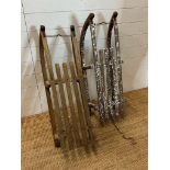 Two vintage Bentwood sledges