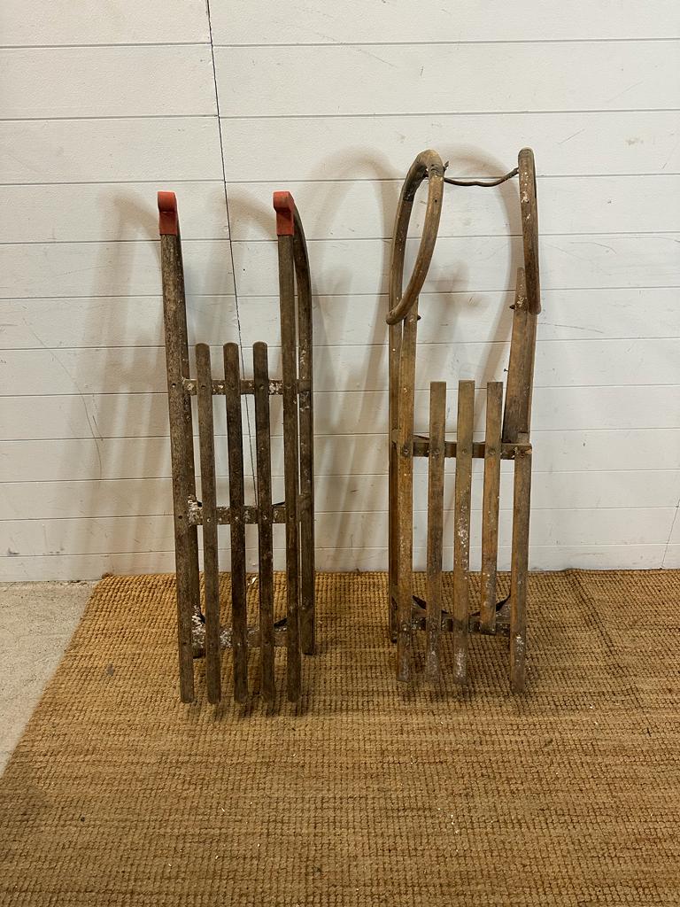 Two vintage Bentwood taboggans