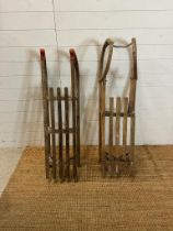 Two vintage Bentwood taboggans