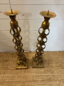 A pair of metal candlesticks (H60cm)