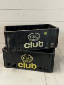 Two vintage plastic club soda crates