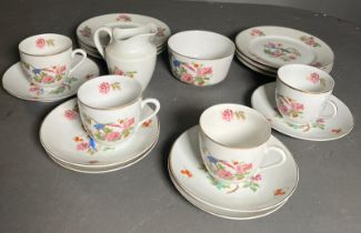 A part tea service with floral pattern