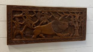 Folk Art carved wood 68cm x 30cm