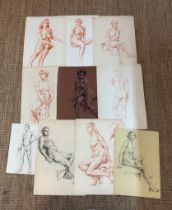 A selection of nude studies by Buckinghamshire artist Katherine Rose Edmead (1894 -1976)