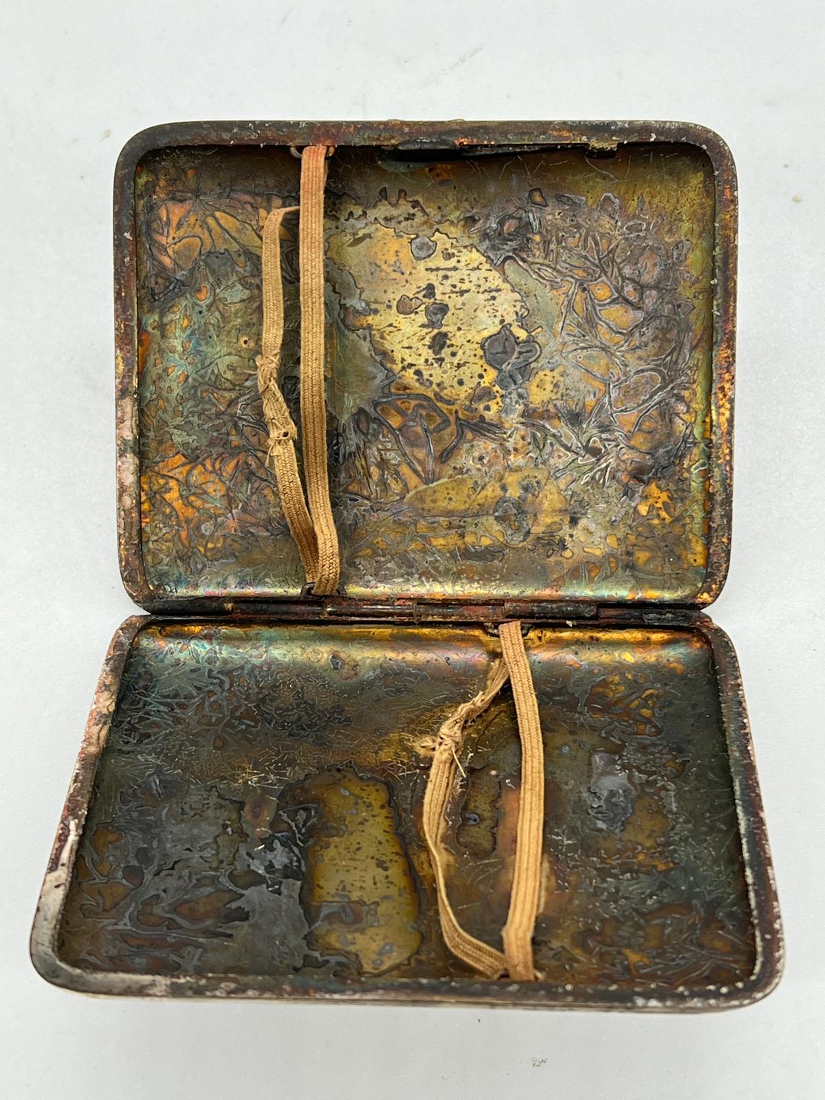A white metal and enamel cigarette case (7cm x 9cm) - Image 3 of 3