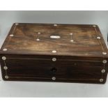 A writing box with pear inlay AF (H12cm W35cm D24cm)